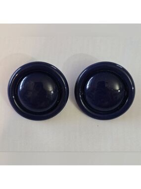 Navy blue vintage clip-on earrings